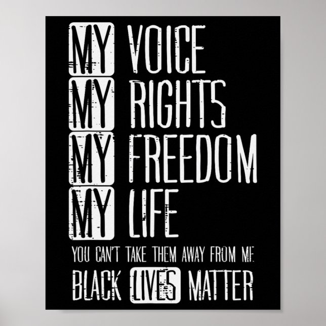 Póster My Rights Freedom Life Black Lives Problem Blm Gif (Frente)