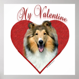 Póster My Rough Collie Valentine