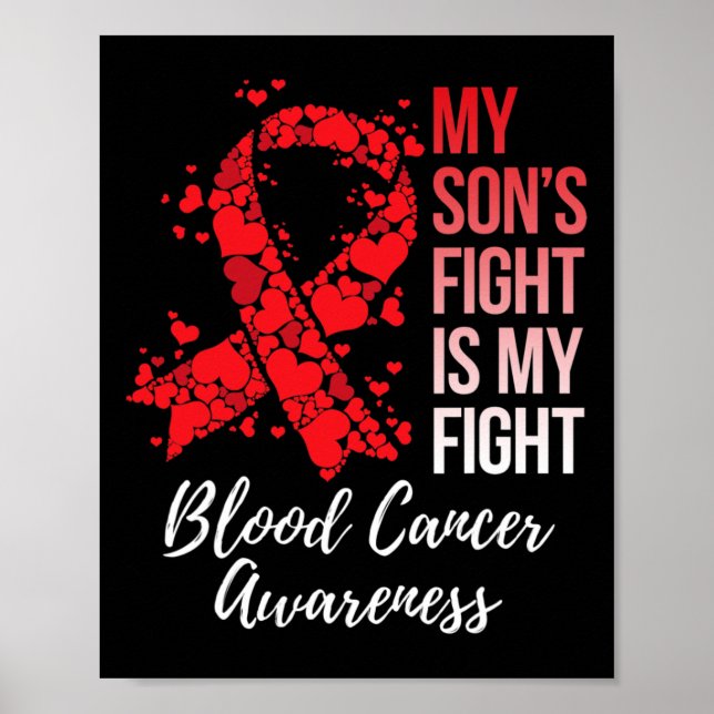 Póster My Son’s Fight Is My Fight Blood Cancer Awareness  (Frente)