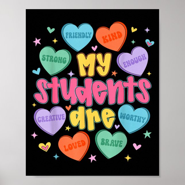 Póster My Students Are Kind Strong Valentine Teacher Wome (Frente)