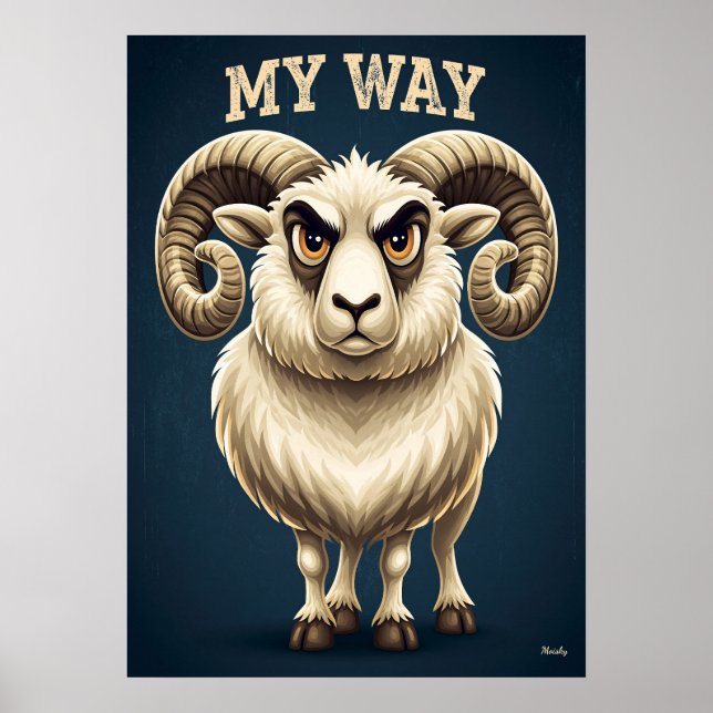 Póster My Way Ram – Funny Cartoon Character Art (Frente)