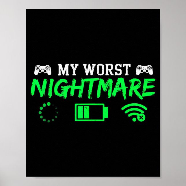 Póster My Worst Gamer Funny Gaming Men Teen Boys Kids  (Frente)