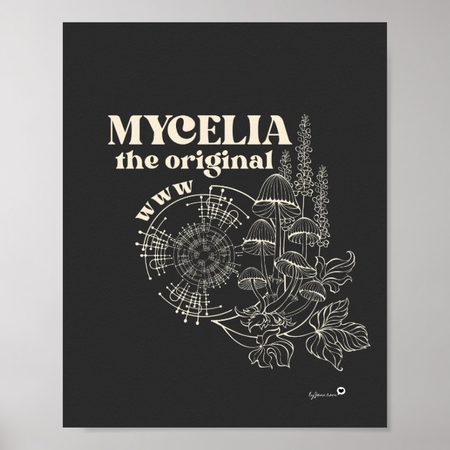 Póster Mycelia el diseño retro original de WWW (Frente)