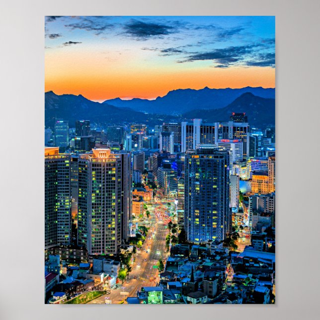 Póster Myeongdong, Seúl, Corea del Sur (Frente)