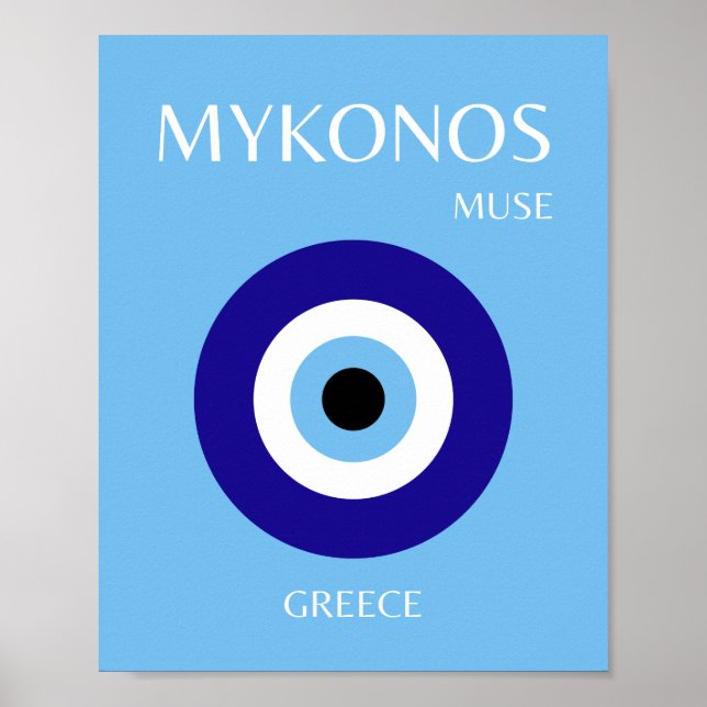 Póster Mykonos Muse, azul (Frente)