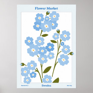 Póster Myosotis de los Jardín del Mercado
