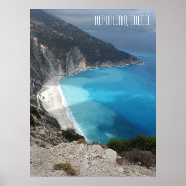 Póster Myrtos Beach Grecia Isla Kefalonia Grecia (Frente)