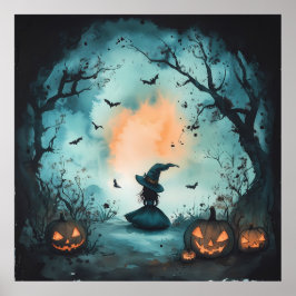 Póster Mysteria Little Witch and Jack-O'-Lantern