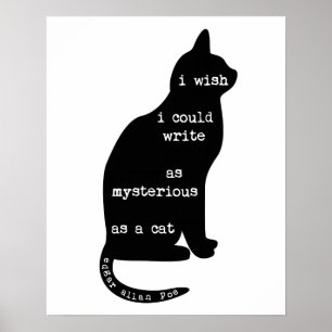 Póster Mysterious as a Cat Edgar Allan Poe Quote