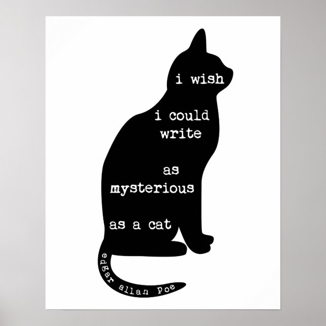Póster Mysterious as a Cat Edgar Allan Poe Quote (Frente)