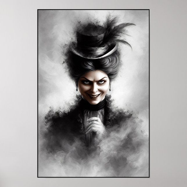 Póster Mysterious Creepy Victorian Woman Portrait Art (Frente)