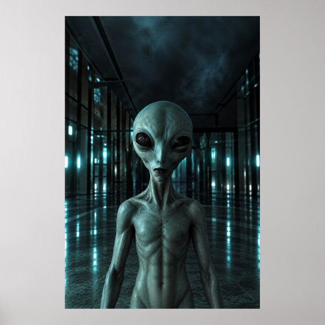 Póster Mysterious Grey Alien (Frente)