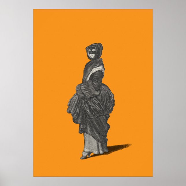 Póster Mysterious masked woman by Wenceslaus Hollar (Frente)