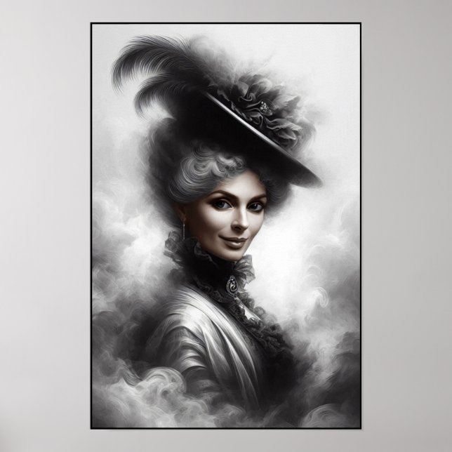 Póster Mysterious Victorian Woman Portrait Art (Frente)
