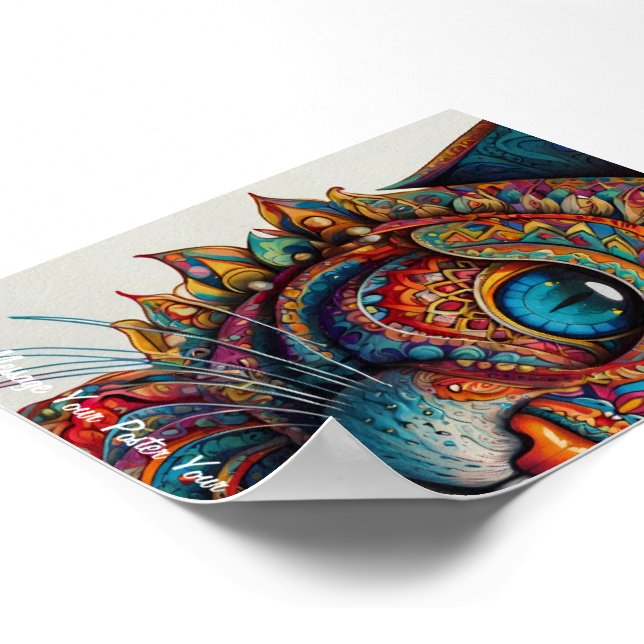 Póster Mystic Boho Feline Mandala (Esquina)
