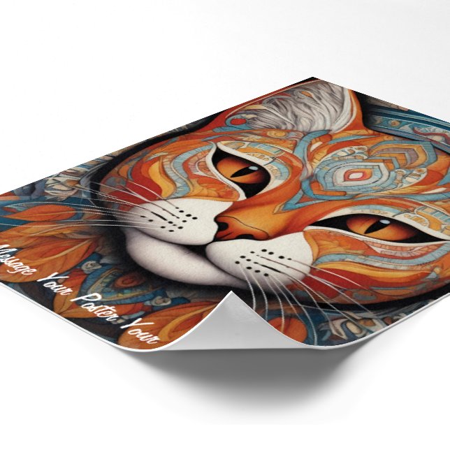 Póster Mystic Boho Feline Mandala (Esquina)