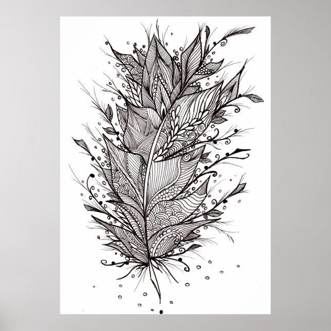 Póster Mystic Feather Lineart Poster (Frente)