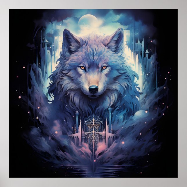 Póster Mystic Moon Wolf Guardian (Frente)