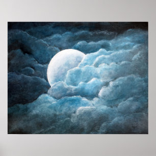 Póster Mystic, Moonlight, Moon, From Original Painting