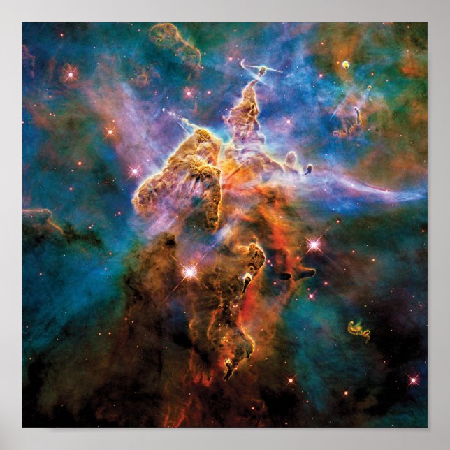 Póster Mystic Mountain Carina Nebula Hubble Space Photo (Frente)