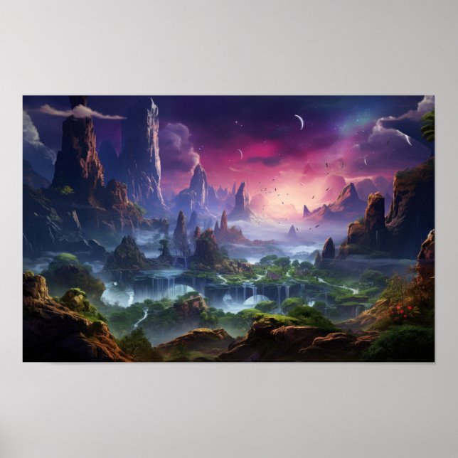 Póster Mystic Twilight Fantasy Landscape Poster (Frente)