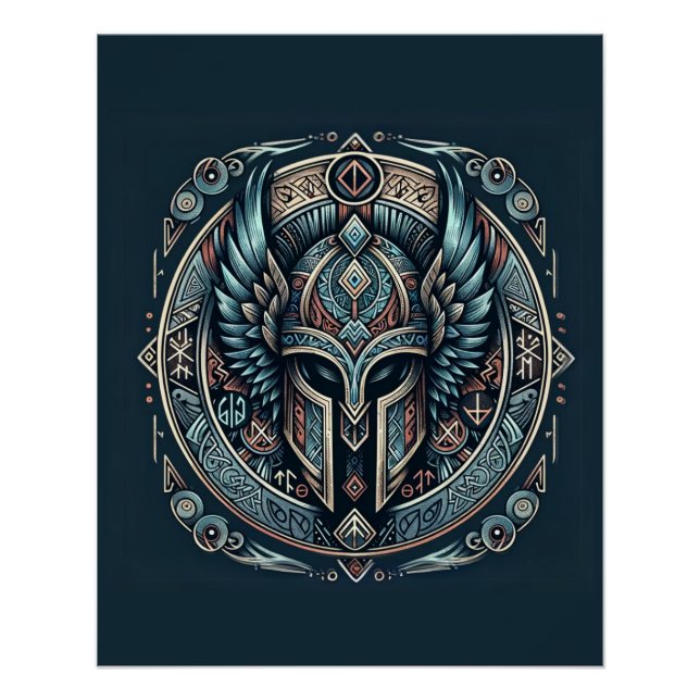 Póster Mystic Viking Rune Helmet (Anverso)