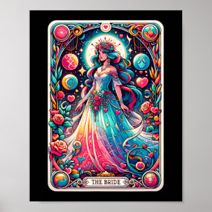 Póster Mystical Bride Tarot Card Encantador Boda Artwo