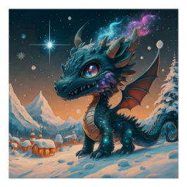 Póster Mystical Chibi Dragon Winscape