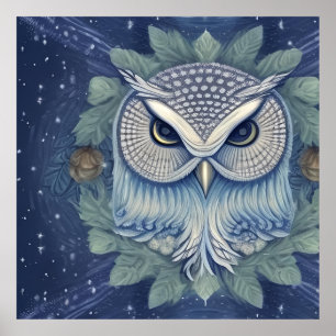 Póster Mystical Fantasy Forest Owl