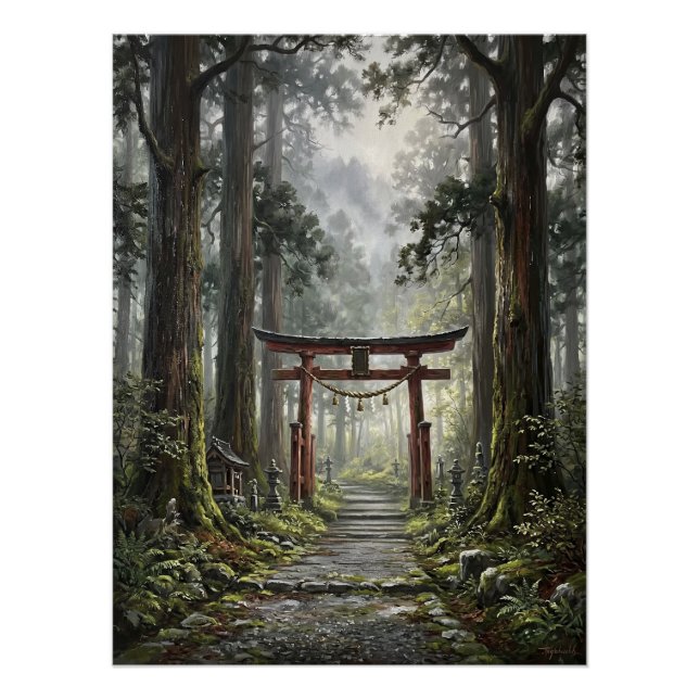 Póster Mystical forest and torii gate that symbolizes it (Anverso)