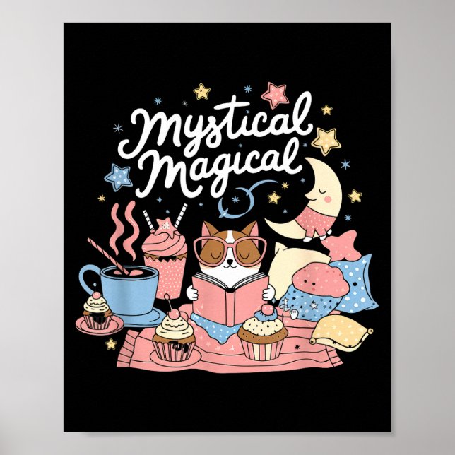 Póster Mystical Magical Retro Aesthetic Space Gift Men Wo (Frente)