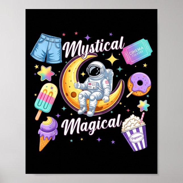 Póster Mystical Magical Retro Aesthetic Space Men Women K (Frente)