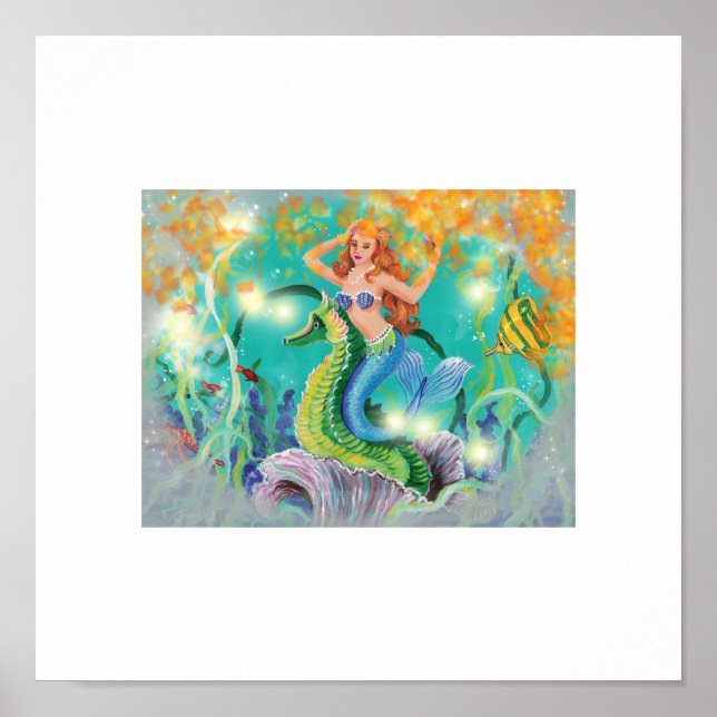 Póster Mystical Mermaid n Seahori Art Print (Frente)
