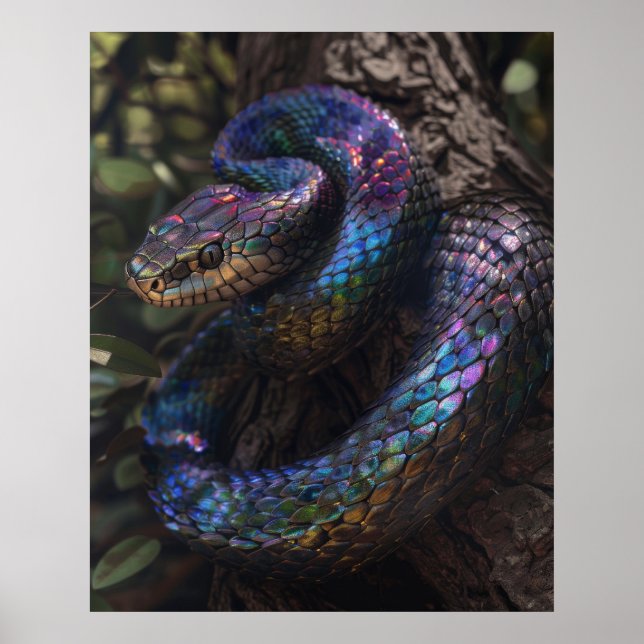 Póster Mystical Oscuro Rainbow Irilish Viper Coiled Post (Frente)