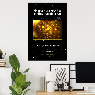Póster Mystical Zodiac Mandala Art | Astrología celeste