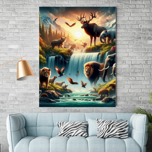 Póster Mystique Land Wildlife Waterfall Poster Fantasy (Subido por el creador)