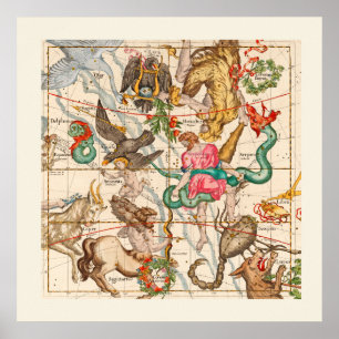 Póster Mythology Medieval Astronomy Vintage especie