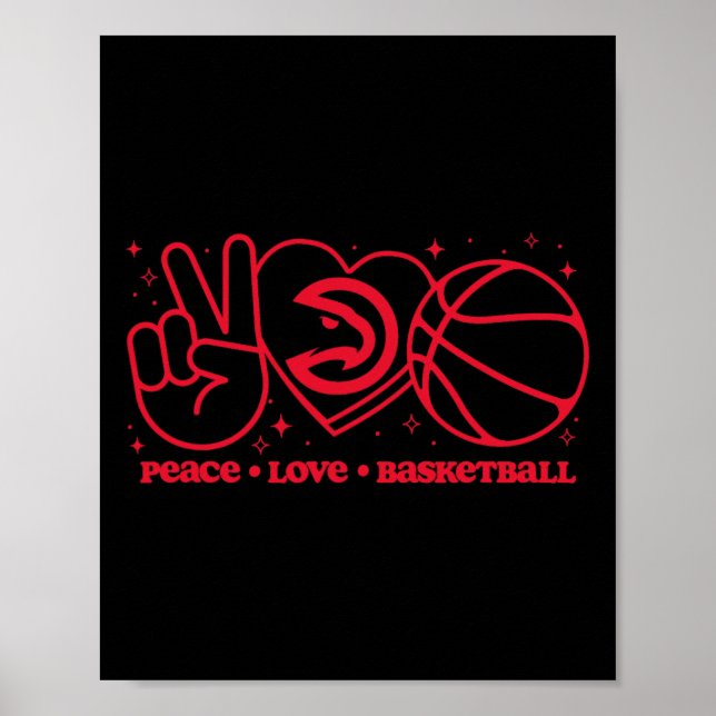 Póster N Atlanta Hawks Peace Love Sketll  (Frente)
