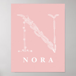 Póster N Poster de Nursera Personalizado de Monograma Fra