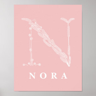 Póster N Poster de Nursera Personalizado de Monograma Fra