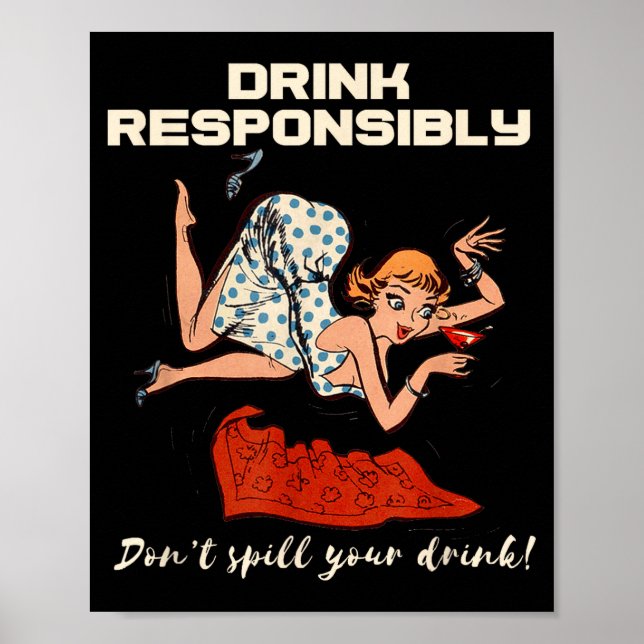 Póster N Up Drinking Shirt Design Don't Sll Drink Resnsib (Frente)