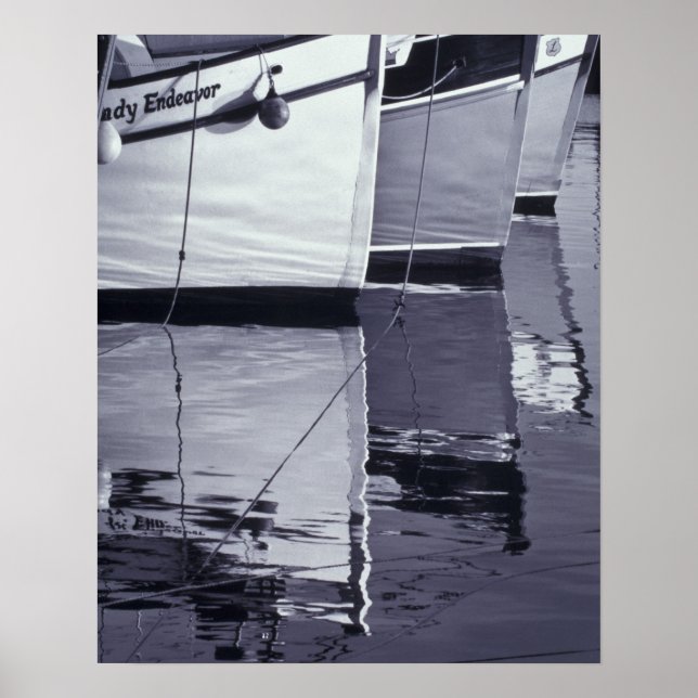 Póster NA, Canadá, Nueva Escocia, Digby. Barcos de pesca; (Frente)