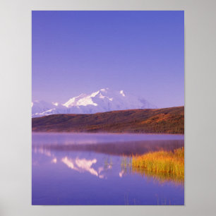 Póster NA, EE. UU., Alaska, Denali NP, Wonder Lake, Mt.