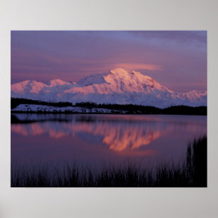 Póster NA, EE. UU., Alaska. Parque Nacional Denali. Mt