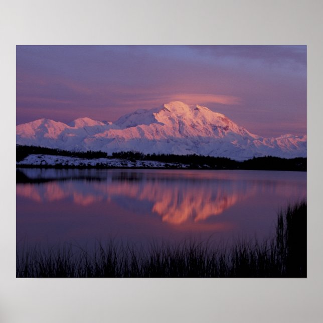 Póster NA, EE. UU., Alaska. Parque Nacional Denali. Mt (Frente)