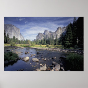 Póster NA, EE. UU., California, Yosemite NP, Vista del va