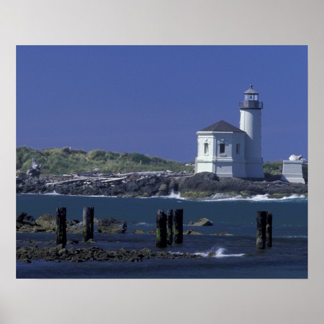 Póster NA, EE. UU., Oregón, Bandon, Faro de Coquille (Frente)