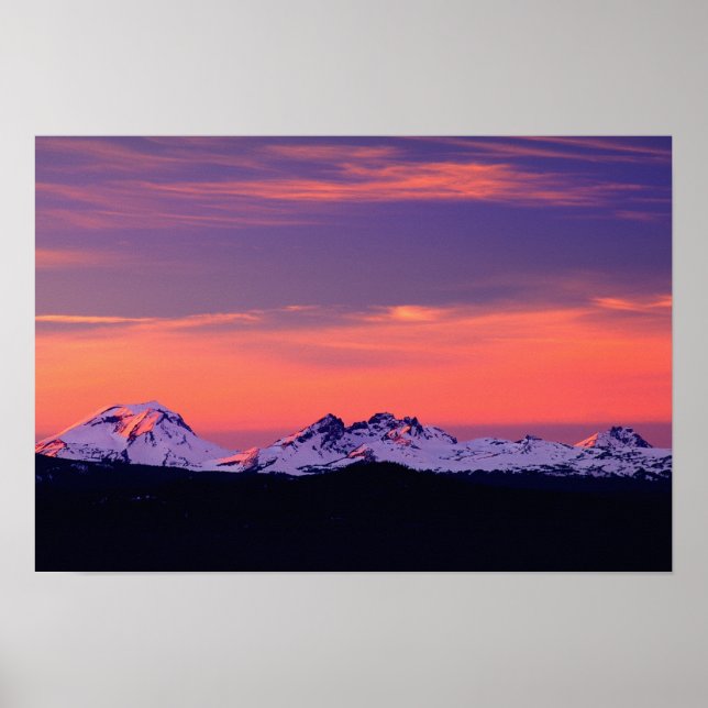 Póster NA, EEUU, Oregón, Las Montañas De Las Tres Hermana (Frente)