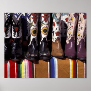 Póster NA, los E.E.U.U., New México, Santa Fe. Botas de