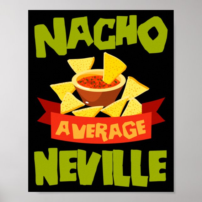 Póster Nacho Average Neville Divertido Cumpleaños Persona (Frente)